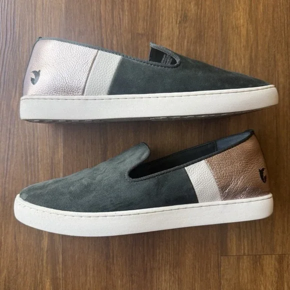 Birdies X Angel City Swift Slip On Sneaker Womens 7 Green Suede Rose Gold Shoes - Picture 4 of 11